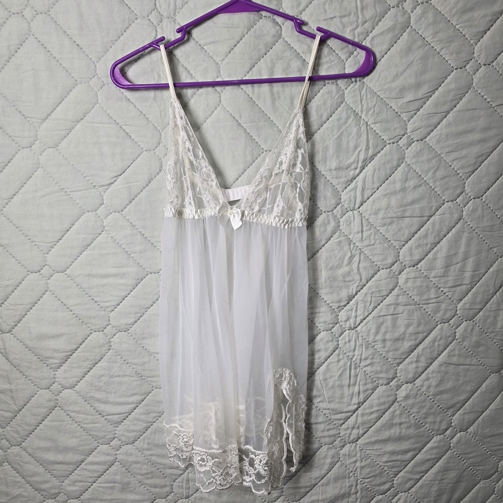 Frederick's Lace Babydoll Cottagecore Fairy Lingerie Slip Dress with 
Size Small